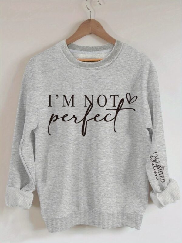 Camisola Com Estampado De Carta 'I'M NOT Perfect'